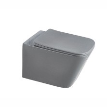 Sole Унитаз подвесной Cube 2 grey, безободковый с сиденьем дюропласт, микролифт, серый УТ000085188