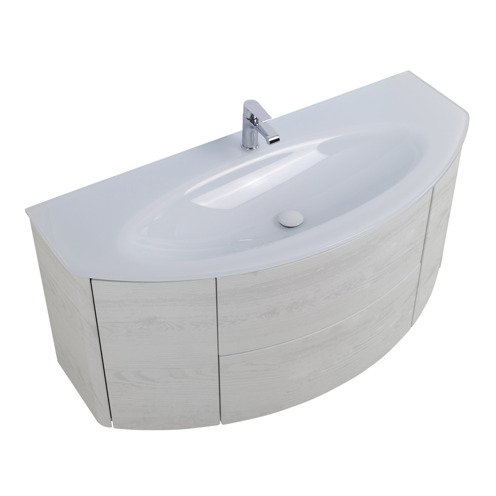 Приобрести cezares тумба подвесная с раковиной eden 121 см frassino bianco,стекло, светло серая 54418