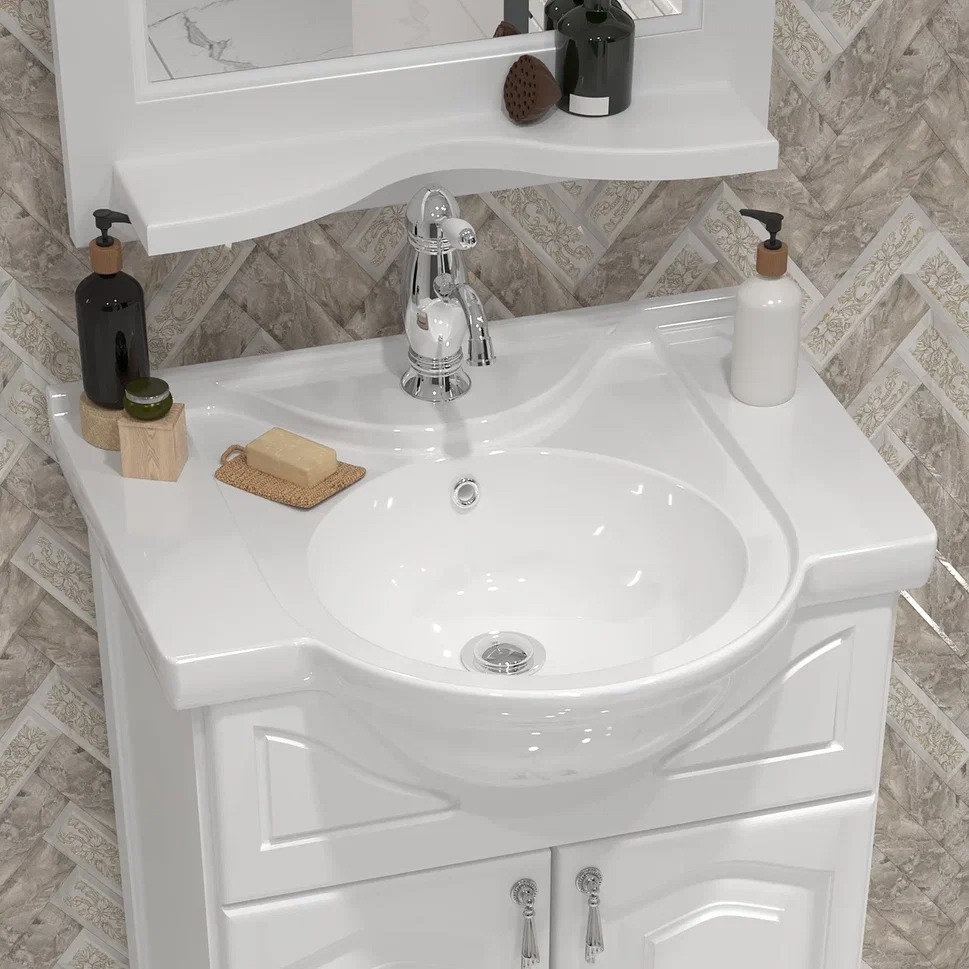 Приобрести opadiris тумба напольная с раковиной риспекто 55 см, белая матовая