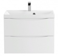Тумба подвесная с раковиной BelBagno MARINO-700-2C-SO-BL-P 70 см, Bianco Lucido