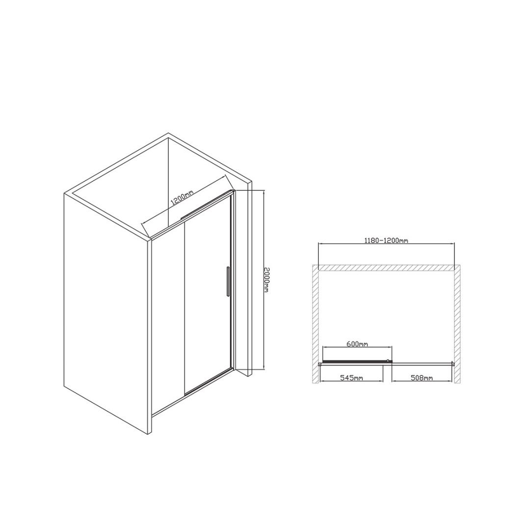 Приобрести vincea душевая дверь slim-u 120 см, прозрачное, черное vds-2su120clb