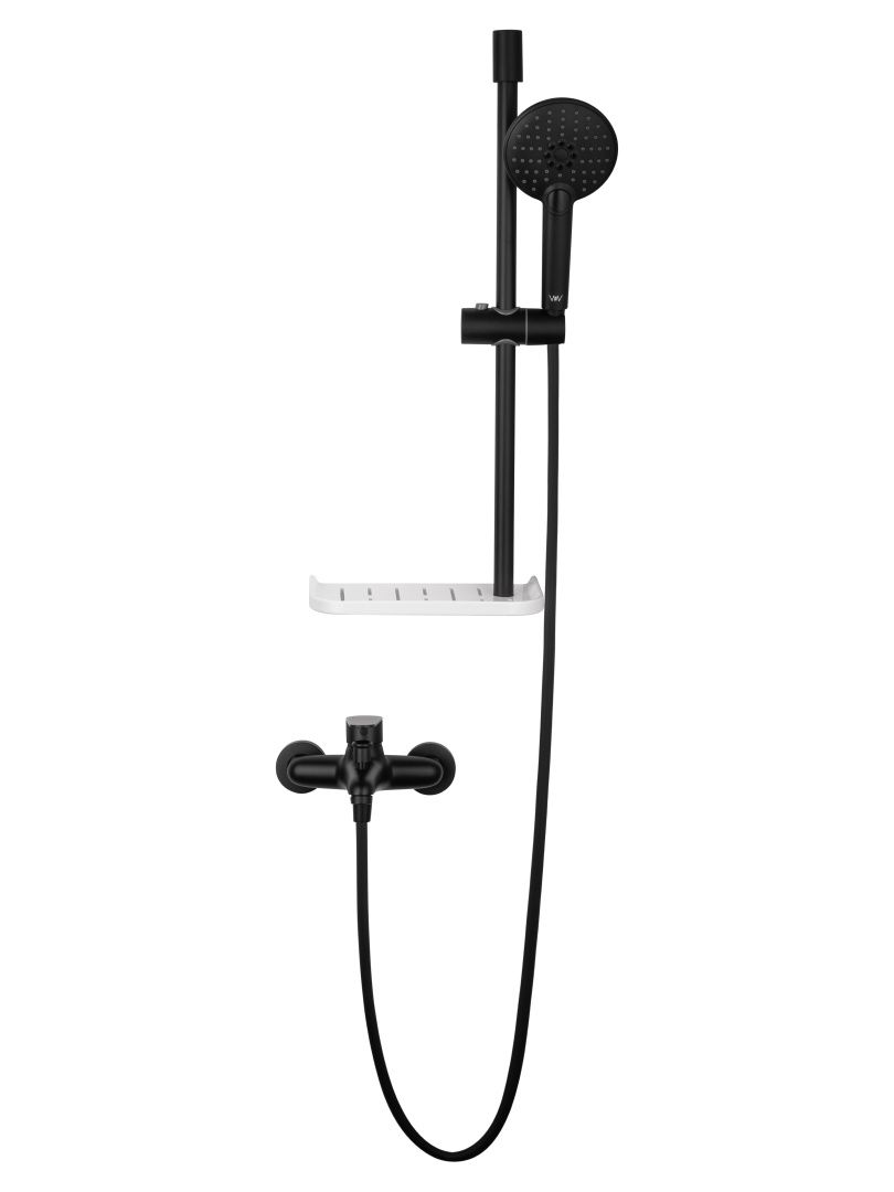 Приобрести смеситель для ванны с душевым гарнитуром wonzon & woghand alfa, черный матовый (ww-ae3201-mb)