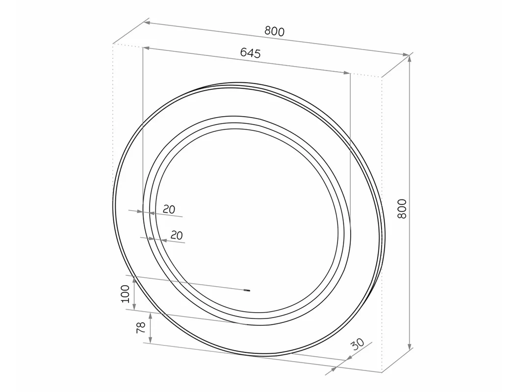 Приобрести continent зеркало с подсветкой forest 80х80 см, натуральный стабилизированный мох