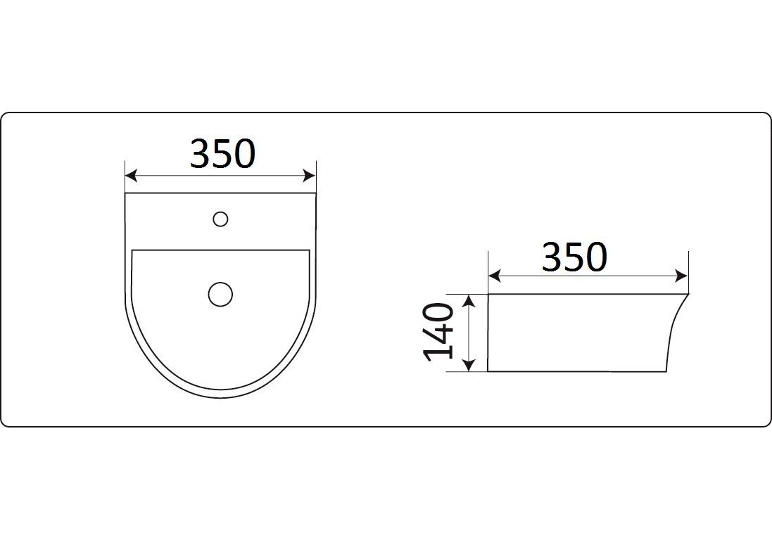 Приобрести раковина подвесная ceramalux 35 см 78370