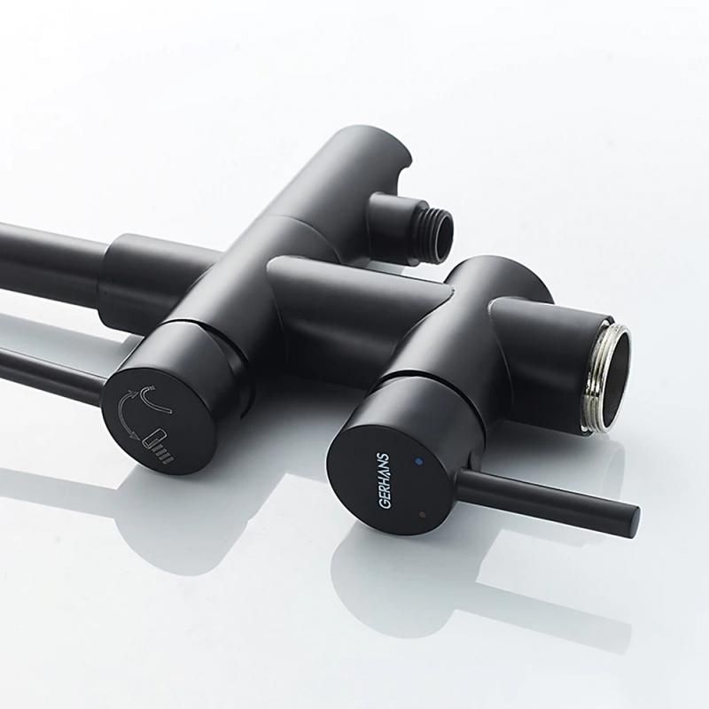 Приобрести gerhans напольный смеситель для ванны k15, черный k13219b