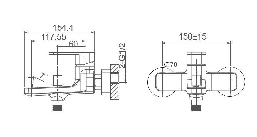 Приобрести смеситель для ванны wonzon & woghand arnie, хром (ww-693101-cr)