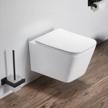 Comforty Подвесной унитаз 106 безободковый, сиденье дюропласт softclose тонкое, быстросъёмное