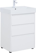Aquanet Тумба с раковиной Nova Lite 60 см, белая глянец (3 ящика)
