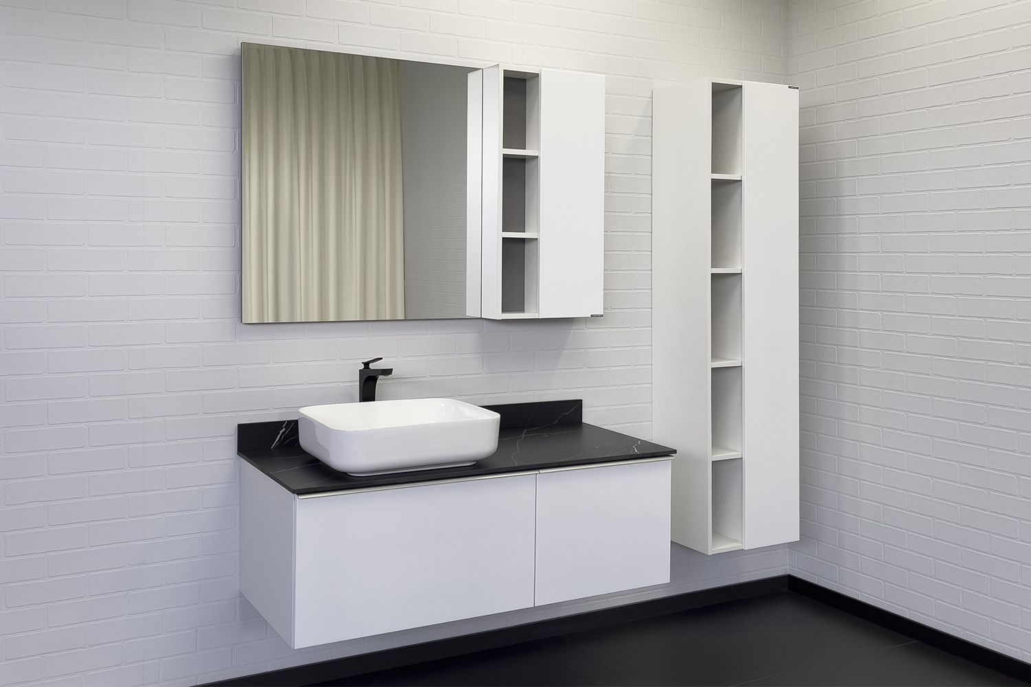 Приобрести сomforty тумба со столешницей и раковиной "милан-120" белый глянец