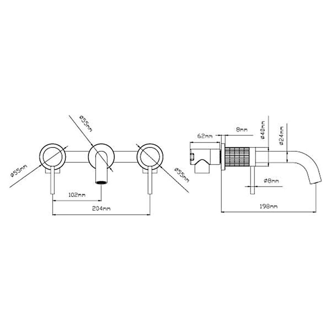 Приобрести vincea смеситель для раковины groove, настенный, оружейная сталь vbfw-4g1gm