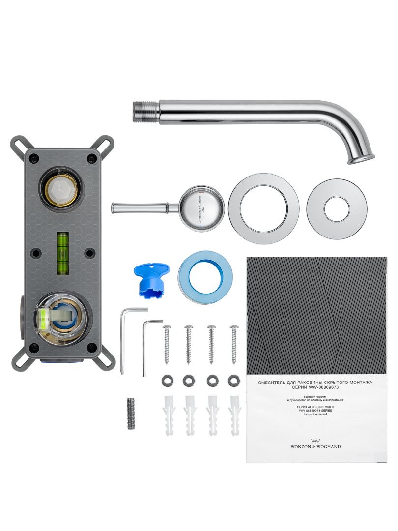 Приобрести смеситель для раковины встраиваемый wonzon & woghand tor, хром (ww-88869073-cr)