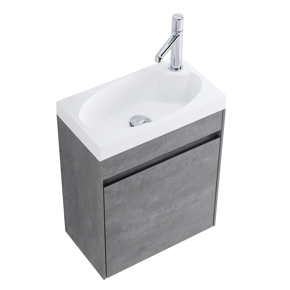 Приобрести belbagno тумба с раковиной pietra mini 46 см, подвесная с дверью 46-r stucco cemento, белая раковина