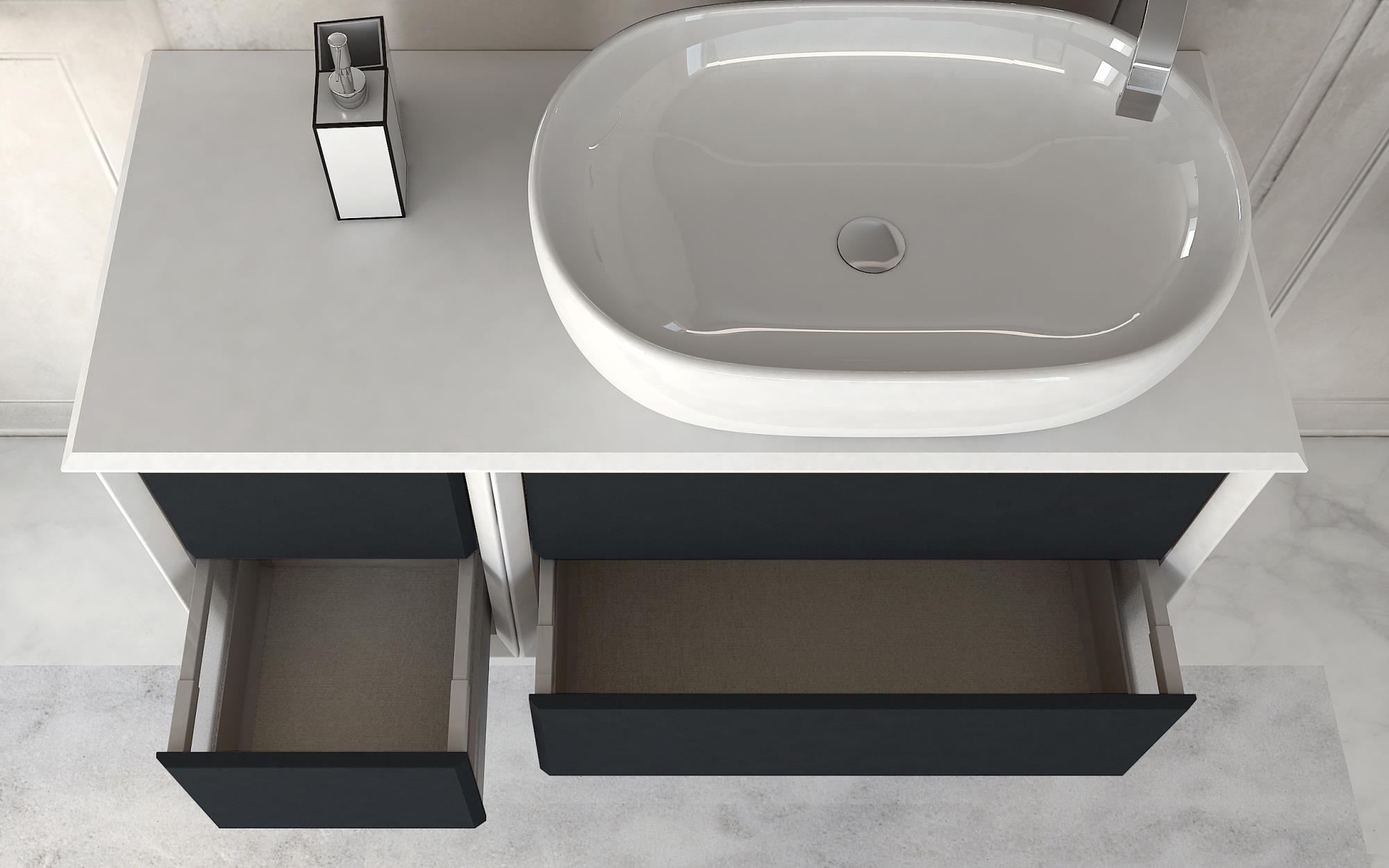 Приобрести cezares тумба со столешницей подвесная bellagio 106 см grafite, графит 54715