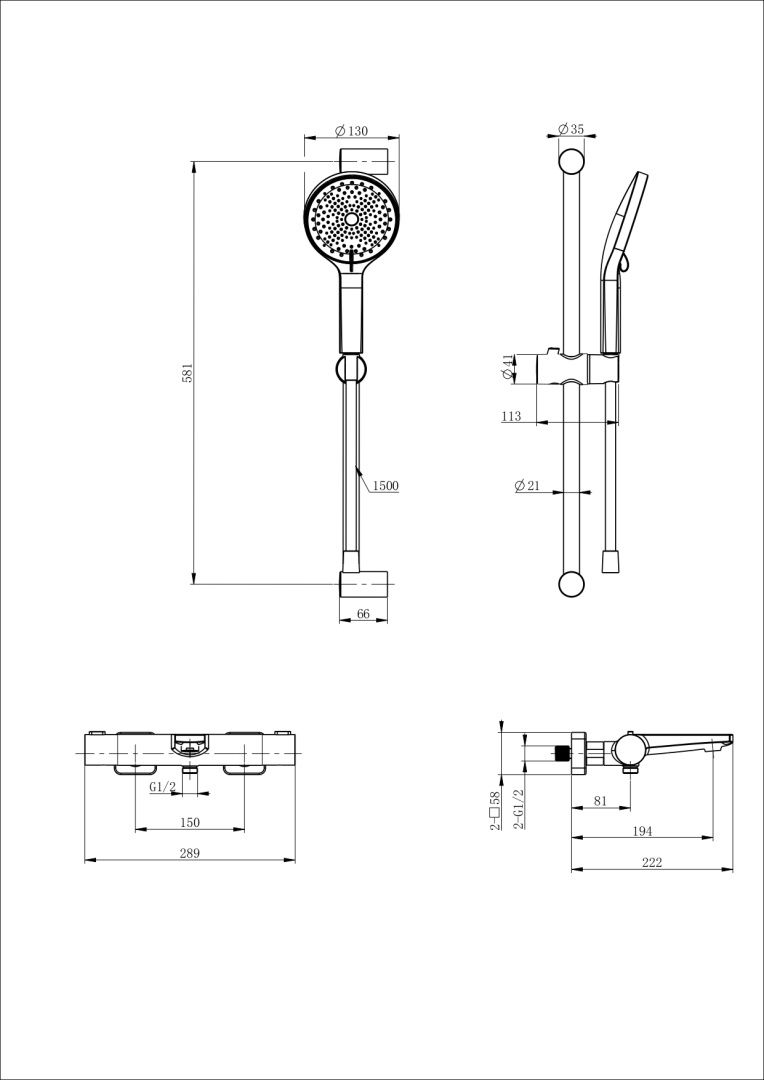 Приобрести смеситель для ванны с душевым гарнитуром и термостатом wonzon & woghand, брашированное золото (ww-c2021-a-bg)