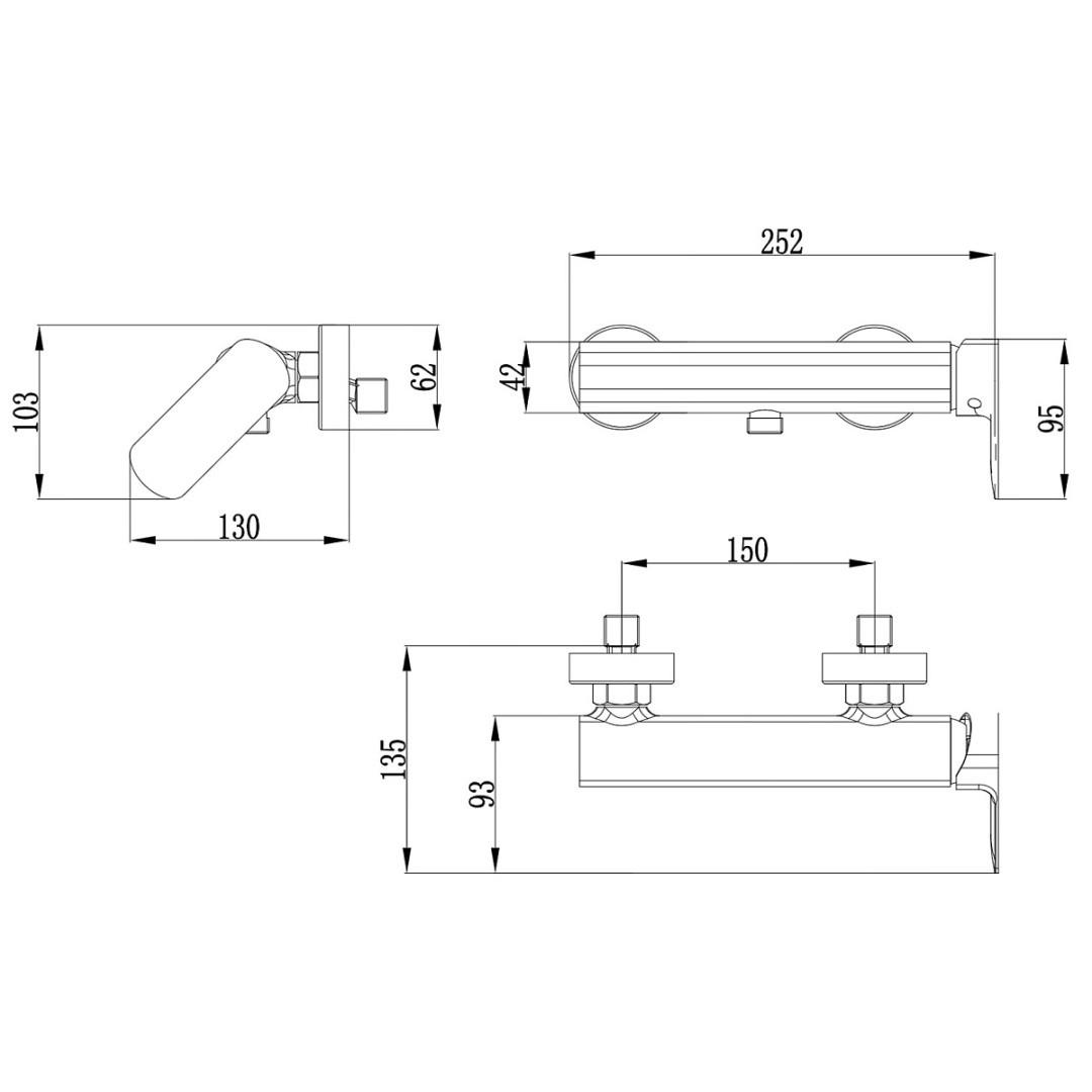 Приобрести azario смеситель для душа asher 252мм, хром az-vnn338311c
