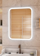 Continent Зеркало с подсветкой Glamour 70х80 см, белое