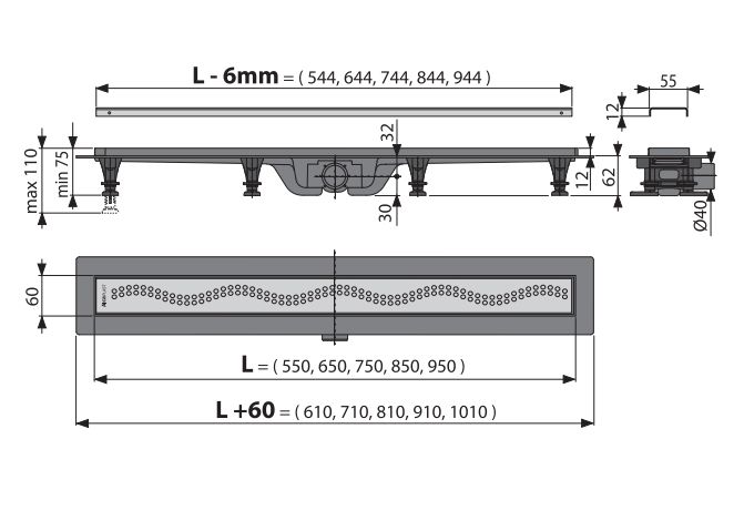 Приобрести сливной трап alcaplast apz8-650m simple