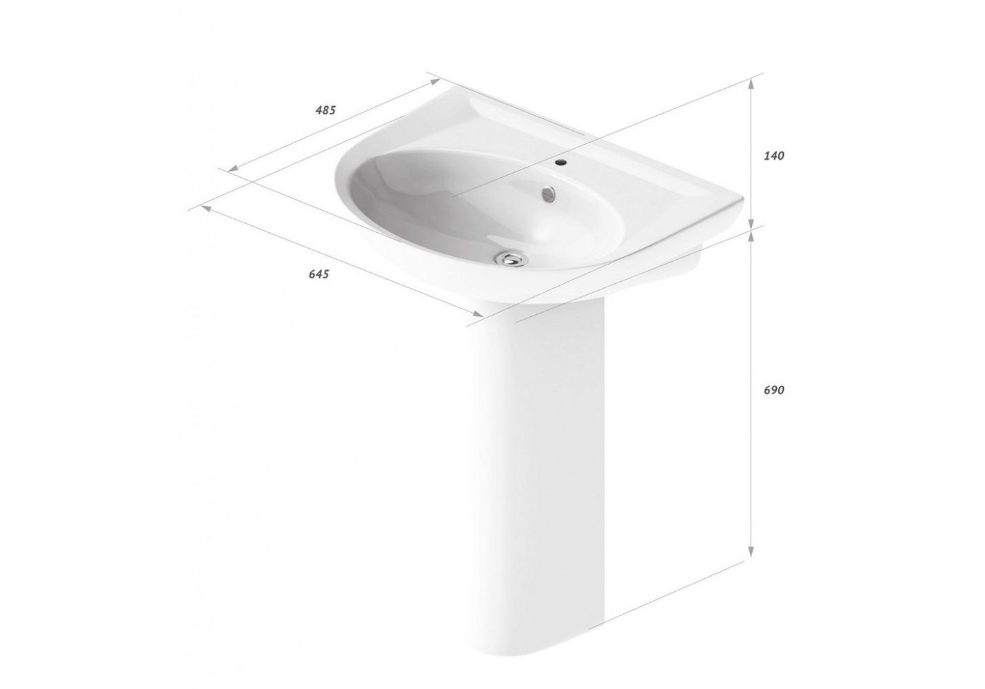Приобрести умывальник sanita luxe classic luxe 65 см
