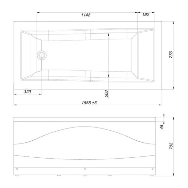Приобрести mirsant ванна акриловая sole quadro lumia ( с подсветкой ) 170*75 см, белая, ут000037791