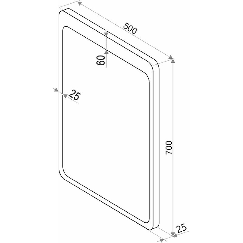 Приобрести continent зеркало с подсветкой lacio 50х70 см, сенсорный включатель, белое