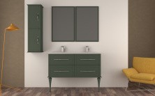 Cezares Тумба подвесная с раковиной на две чаши TIFFANY 120 см Verde opaco, серая матовая 55332