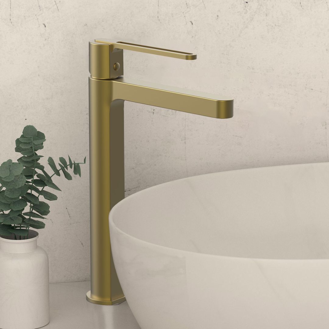 Приобрести vincea высокий смеситель для раковины rondo, брашированное золото vbf-1r2bg