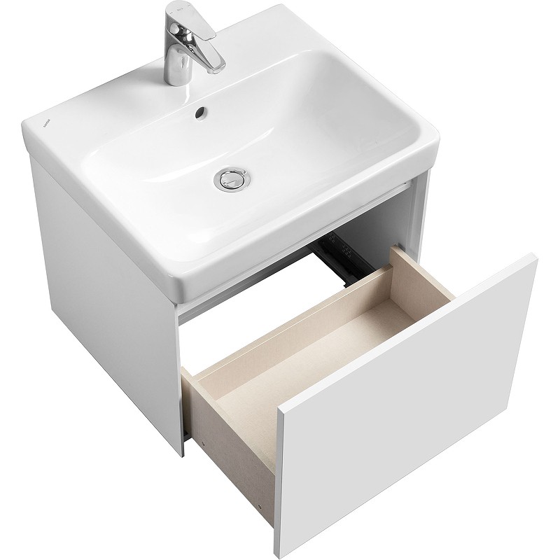 Приобрести тумба подвесная акватон асти 55 с раковиной, белый