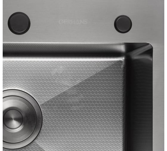 Приобрести gerhans кухонная мойка 50х44 см, графит\декор