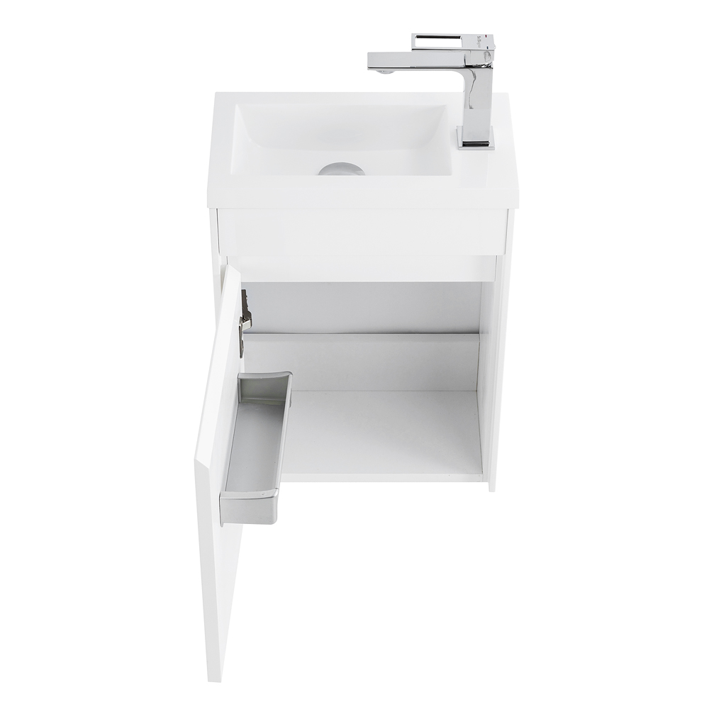 Приобрести belbagno тумба с раковиной pietra mini 40 см, подвесная с дверью 40-l bianco lucido, белая раковина