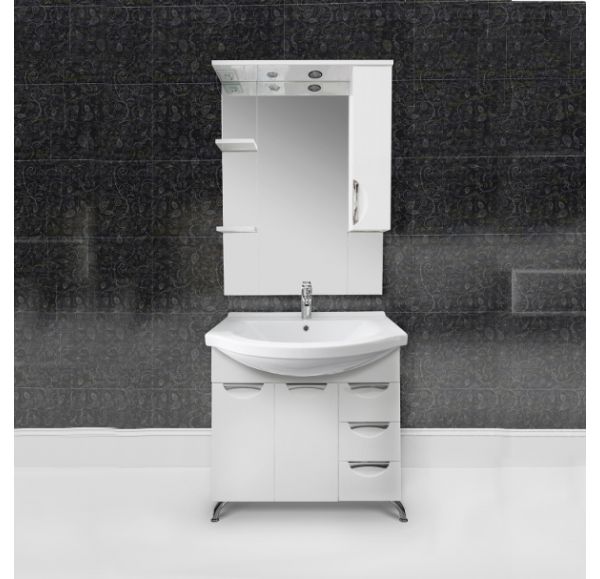 Приобрести mirsant mirsant зеркало шкаф камилла 100/2, 100х100 см, с подсветкой, белый, левый ут000004939