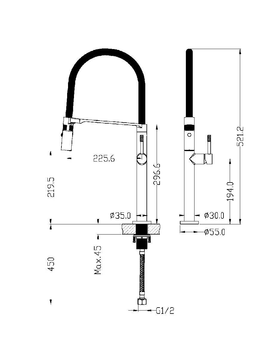 Приобрести boheme смеситель для кухни uno, черный 114-b