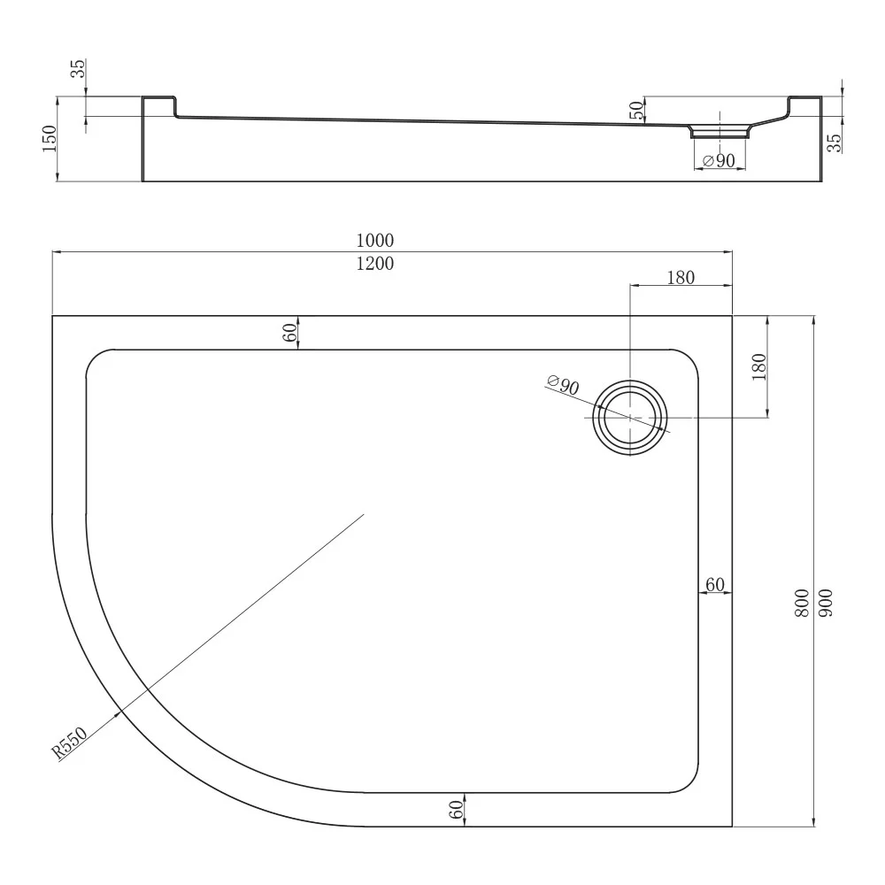 Приобрести veconi душевой поддон tezeo acrylic 100x90 см, белый tz55r-10090-c5