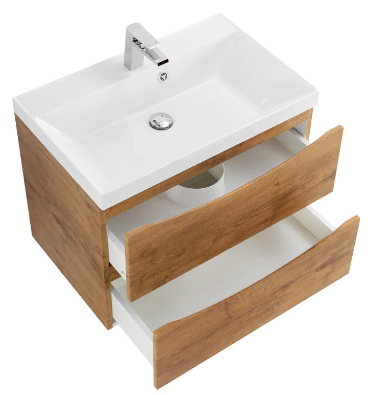 Приобрести тумба подвесная с раковиной belbagno marino-700-2c-so-rn-p 70 см, rovere nature