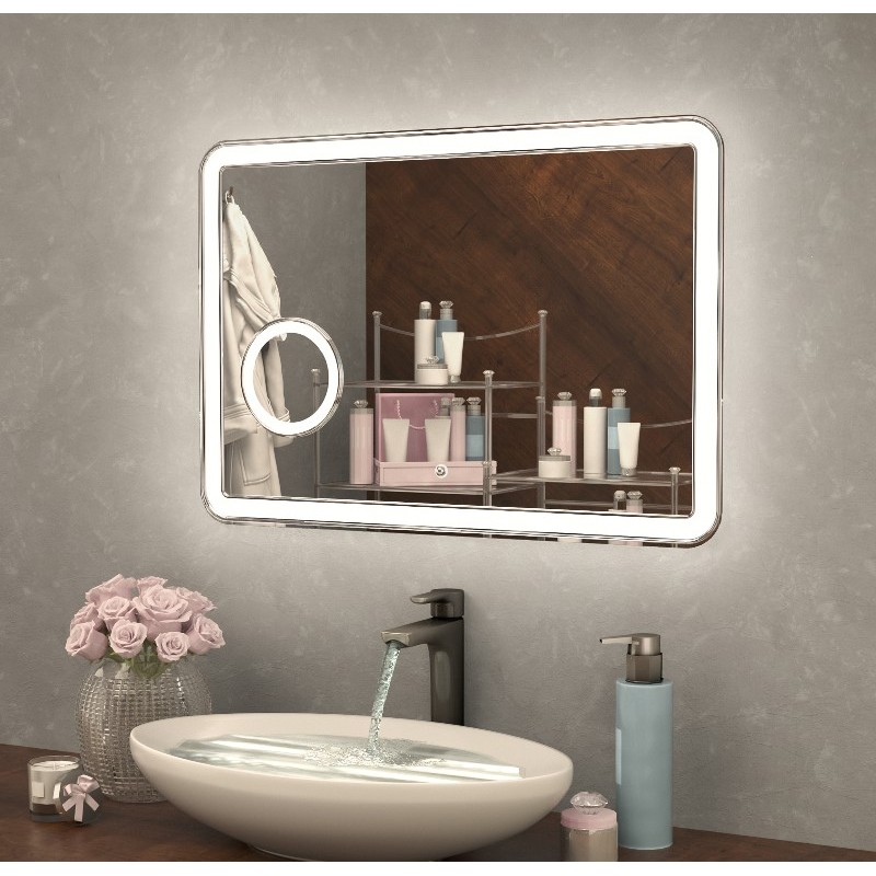 Приобрести azario зеркало dafna 1000*800мм, белый, влагостойкое с подсветкой и гравировкой cs00071921