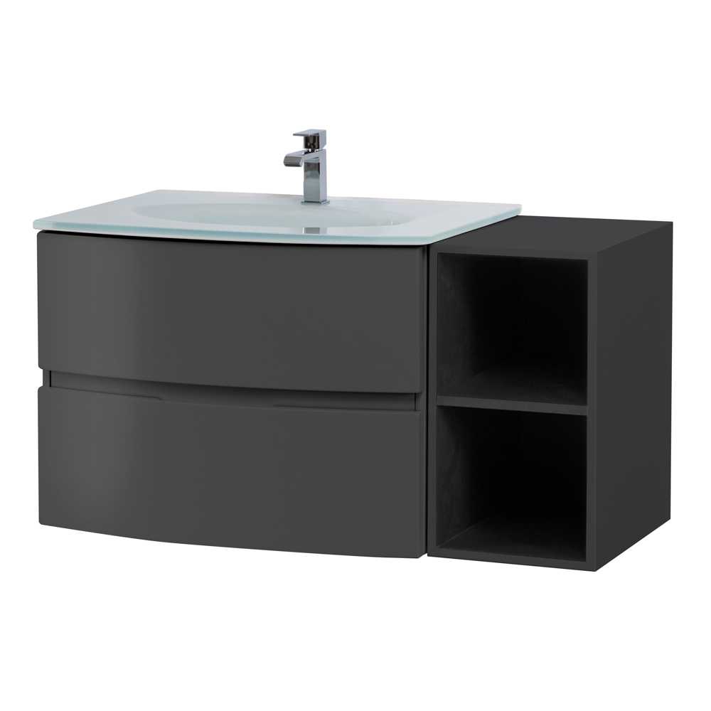 Приобрести cezares тумба подвесная с раковиной elettra 104 см grafite, стекло, графит 55522