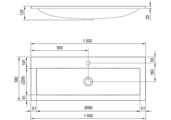 Приобрести умывальник ravak clear 100x38 см xjj01110000