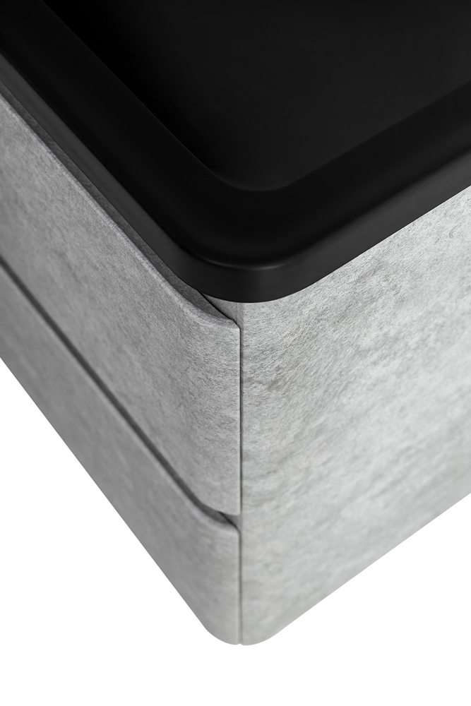 Приобрести belbagno тумба с раковиной albano 120 см, подвесная cemento verona grigio, чёрная раковина