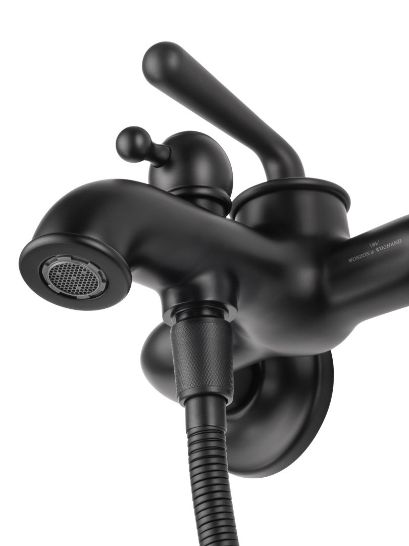 Приобрести смеситель для ванны с душем wonzon & woghand steam, черный матовый (ww-88639008-mb)