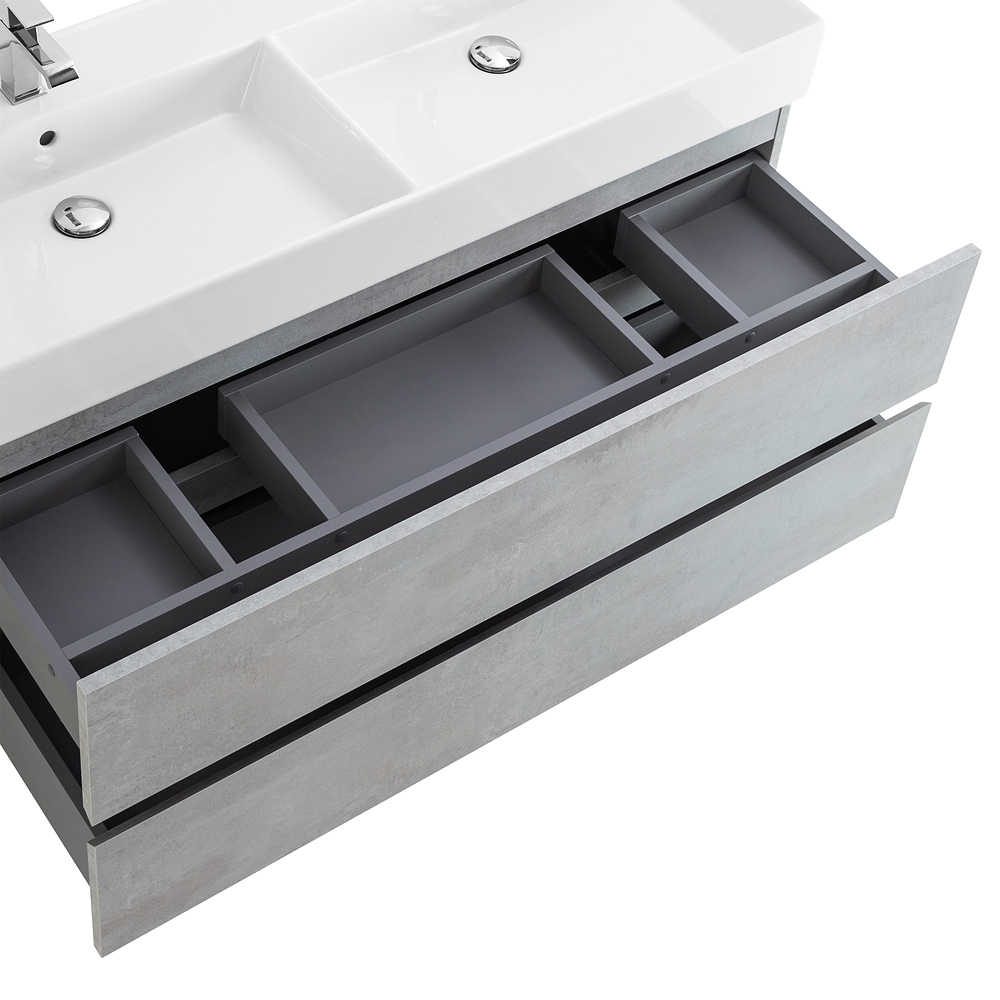 Приобрести cezares тумба подвесная с раковиной molveno 46 120 см beton, бетон molveno 46-120-2c-so-2-bet
