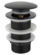 Донный клапан для раковины 1 1/4 WONZON & WOGHAND, Черный матовый (WW-88SS02-MB)