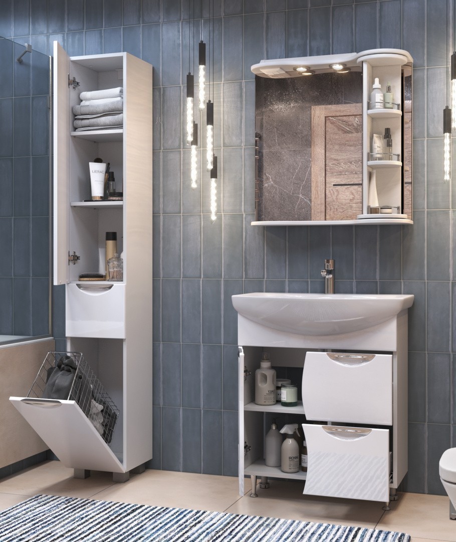 Приобрести vigo тумба с раковиной callao 70см, 2 ящика, 1 дверца, напольная, белая tn.cal.bal.70.1d.2y