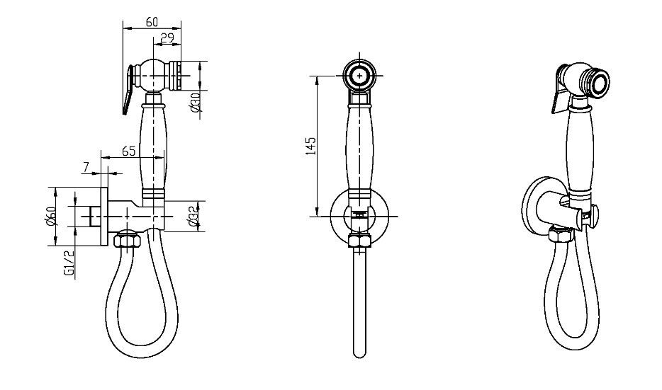 Приобрести boheme гигиенический душ medici, бронза 404