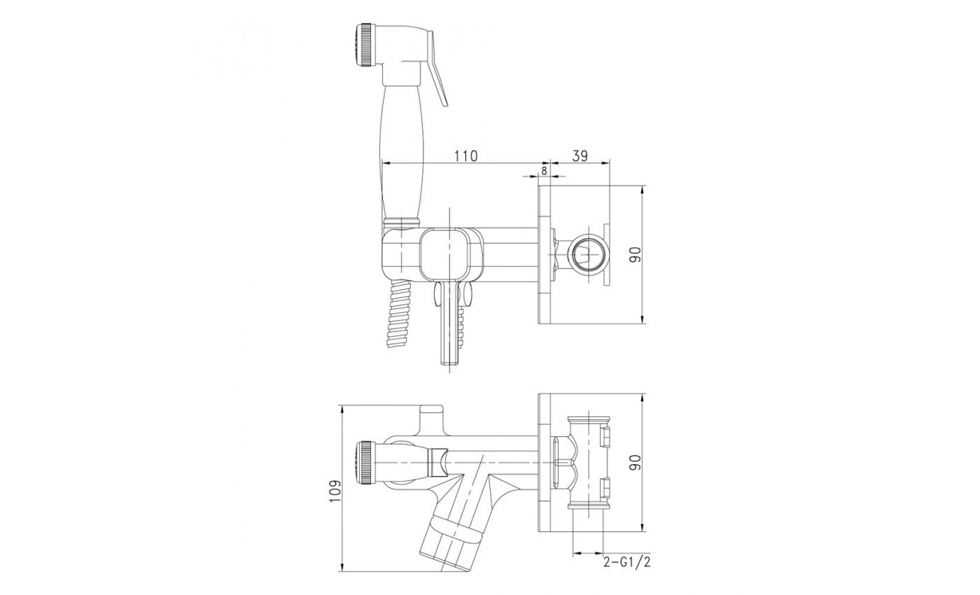 Приобрести lemark смеситель solo с гигиеническим душем, скрытый монтаж, бронза lm7165b