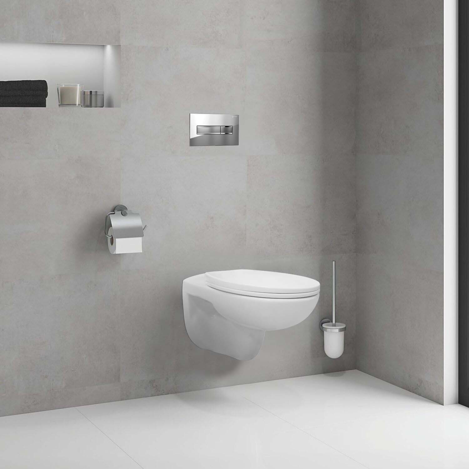 Приобрести loranto инсталляция с кнопкой line хром глянец + подвесной безободковый унитаз fredo с сиденьем микролифт (soft close) полипропилен