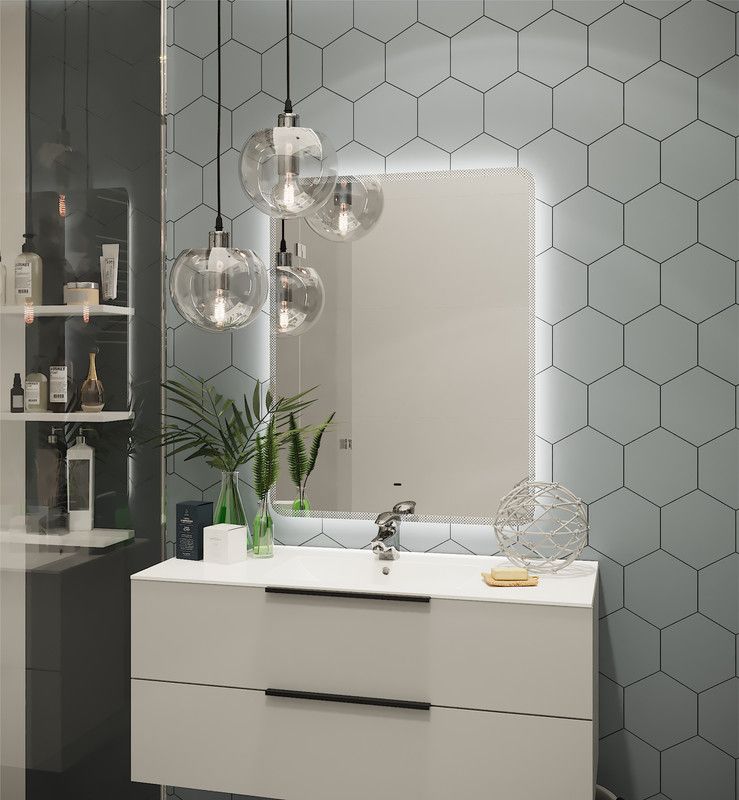 Приобрести continent зеркало с подсветкой isten 70х90 см, бесконтактный включатель, белое