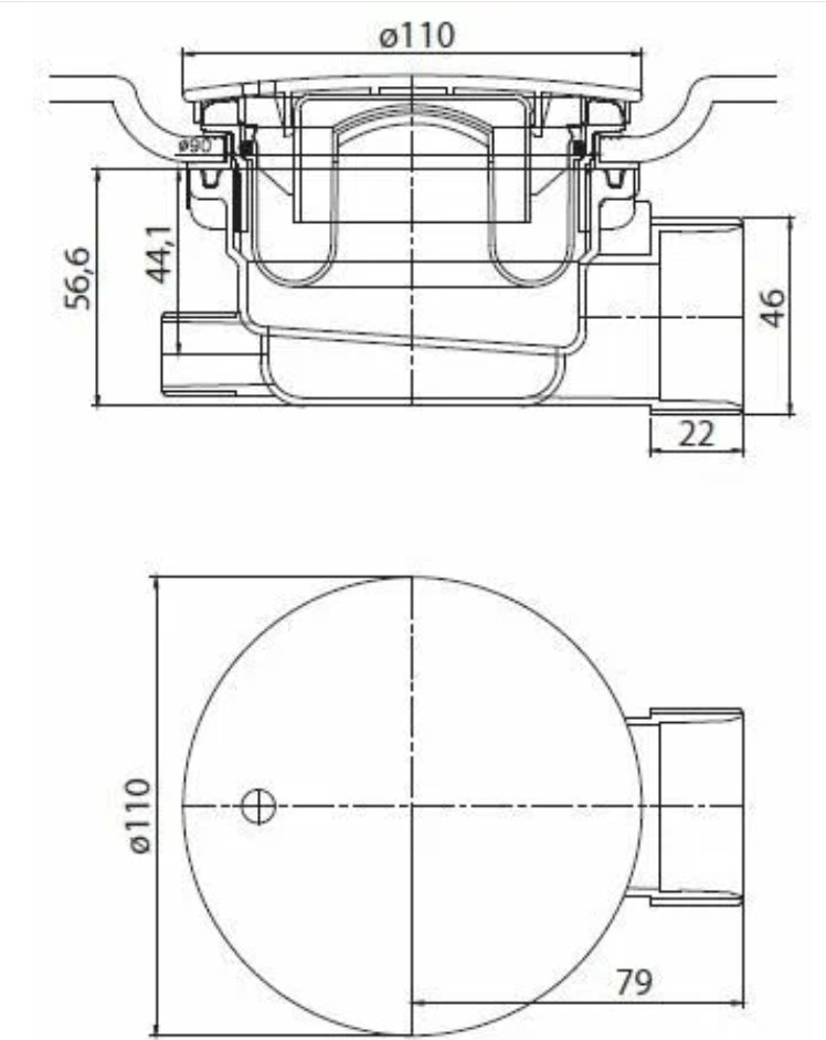 Приобрести mirsant сифон для душевого поддона drainage ar-3005 d 90 мм, хром ут000094118