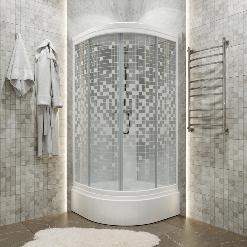 Приобрести тритон душевая кабина стандарт в дн4 аква мозайка 90х90 см, белая с узором щ0000027250