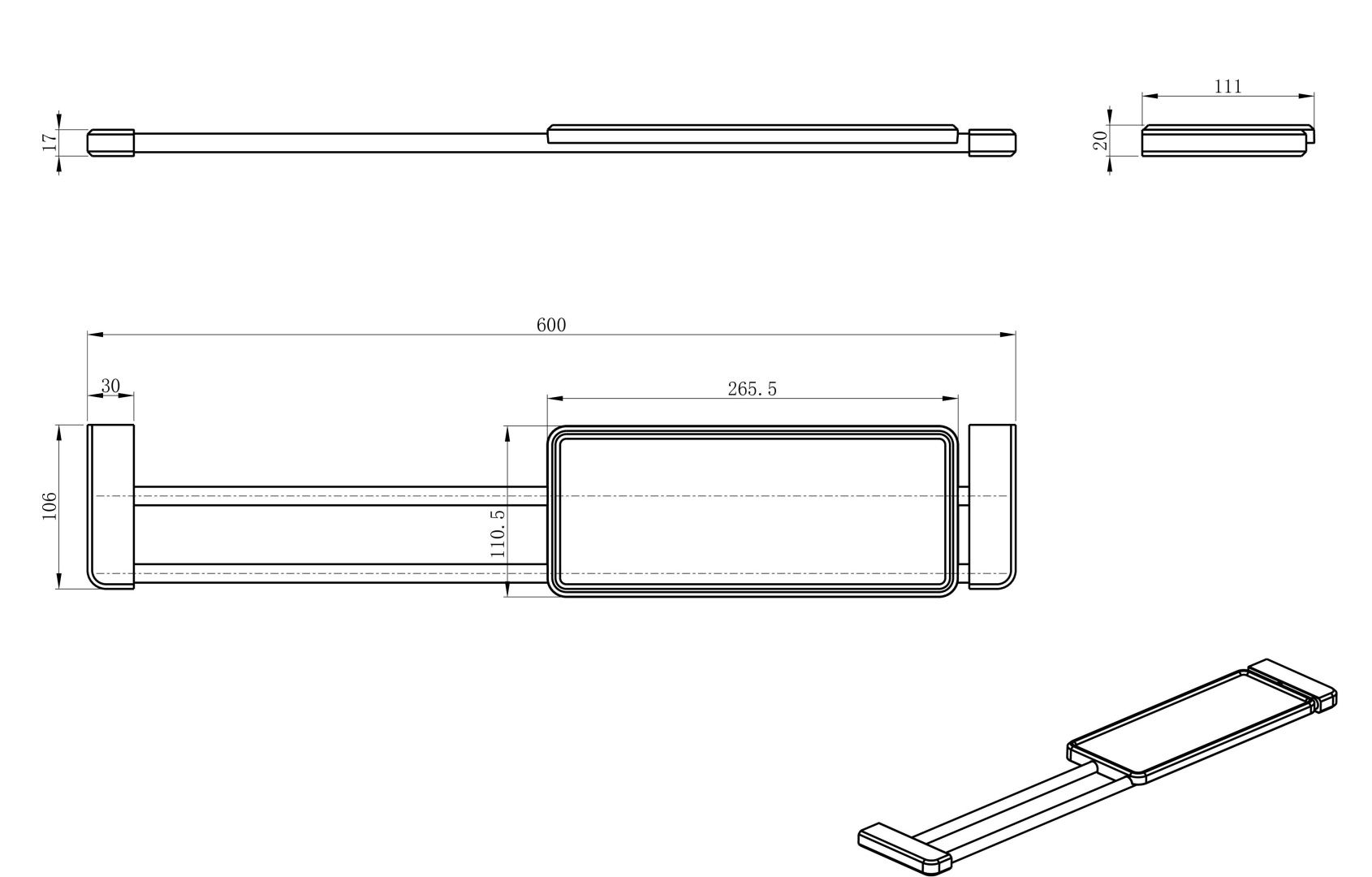 Приобрести раздвижная полка wonzon & woghand, хром (ww-v3701-cr)