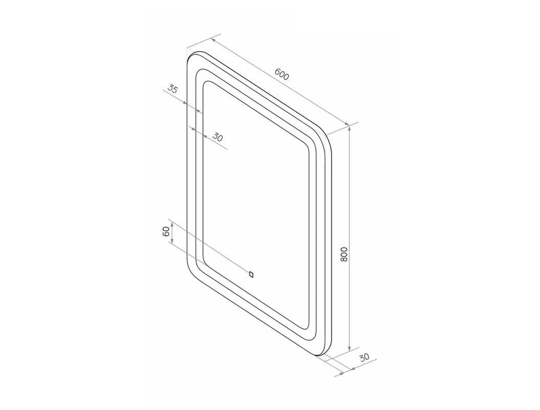 Приобрести continent зеркало с подсветкой lucia 60х80 см, белое