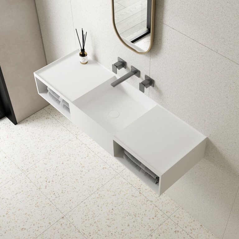 Приобрести vincea раковина подвесная solid surface 120х40 см, белая матовая vwb-6s212mw